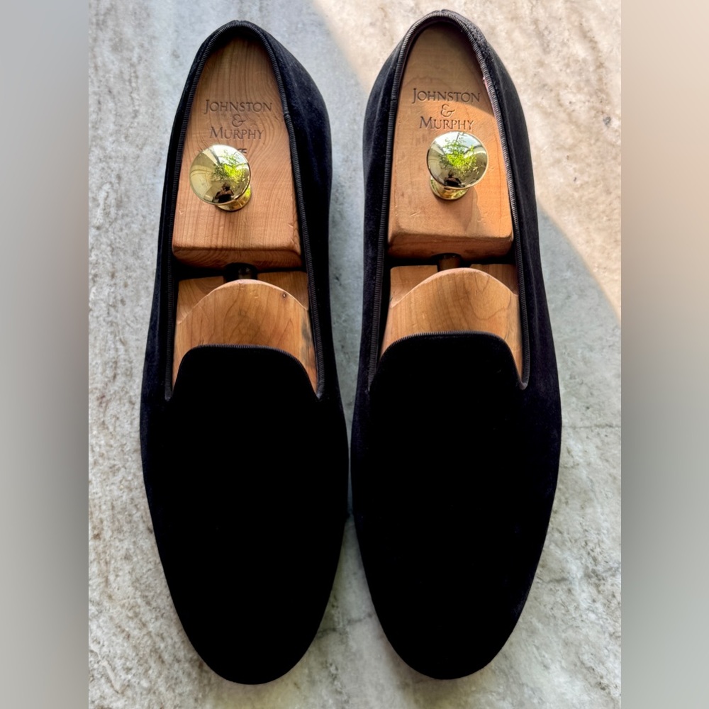 RALPH LAUREN PURPLE LABEL ALONZO Velvet Stubb Formal Slipper Loafer 10.5 Wootton